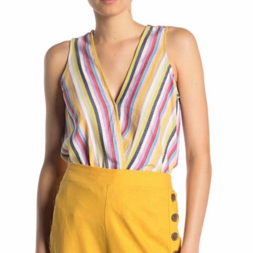 🆕ECI Striped Surplice Tank Top